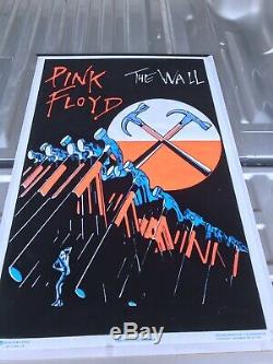 Pink Floyd The Wall vintage blacklight poster marching hammers psychedelic