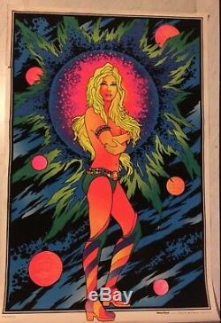 Pinup Girl Hippie Psychedelic Classic Original Blacklight Poster Rare