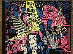 Plan 9 From Outer Space Ed Wood Pulp Fiction BlackLight Print Poster Mondo Movie