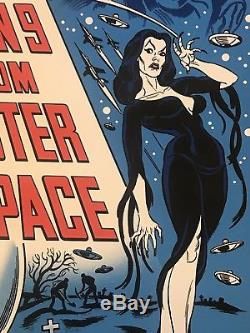 Plan 9 From Outer Space Ed Wood Vampira BlackLight Art Print Poster Mondo Movie