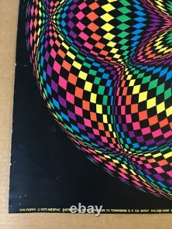 Poppy blacklight poster wespac original vintage shapes trippy rainbow colors