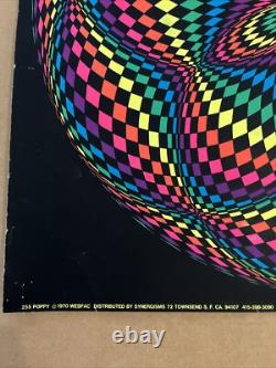 Poppy blacklight poster wespac original vintage shapes trippy rainbow colors