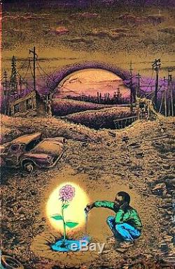 Psychedelic Blacklight vintage Poster Tomorrow's Garden 1972 Dooms Day 33.5/22