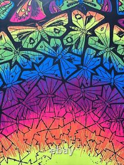 Psychedelic Butterflies Original Vintage Blacklight Poster Butterfly Escher 60s
