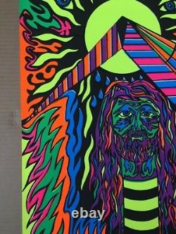 Psychedelic Hippy Vintage Blacklight Poster Original Pin-up 1970's Trippy Retro