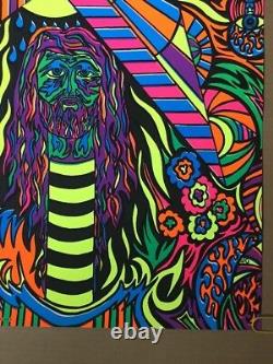 Psychedelic Hippy Vintage Blacklight Poster Original Pin-up 1970's Trippy Retro