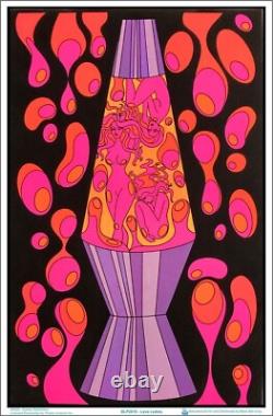 Psychedelic Vintage 60's Mod Style Lava Lamp Pop Art Blacklight Poster 23 x 35