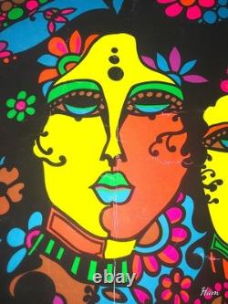 Psychedelic art blacklight poster SOMETHING RICH, STRANGE Mancuso 1970 Third Eye