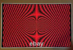 Psychedelic checks blacklight poster trippy endless visual art trippy 1960s red