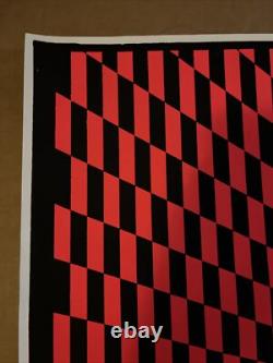 Psychedelic checks blacklight poster trippy endless visual art trippy 1960s red
