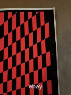 Psychedelic checks blacklight poster trippy endless visual art trippy 1960s red