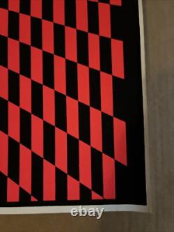 Psychedelic checks blacklight poster trippy endless visual art trippy 1960s red