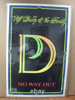 Puff Daddy & the Family NO way Velvet Black Light Poster 1997 flocked Inv#G1226