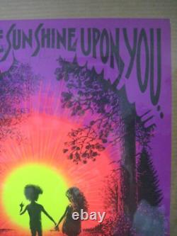 Purple sunshine Love Peace Black Light Poster 1971 synthetic trips In#G6563