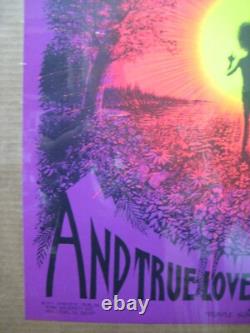 Purple sunshine Love Peace Black Light Poster 1971 synthetic trips In#G6563