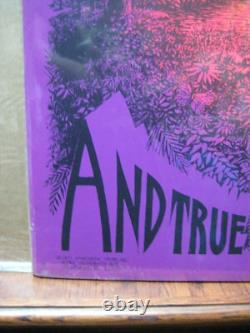 Purple sunshine Love Peace Black Light Poster 1971 synthetic trips In#G6563