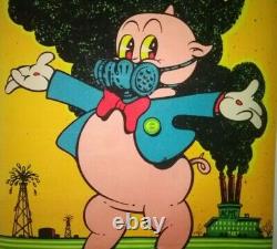 RARE 1971 PORKY PIG POLLUTION BLACKLIGHT POSTER Gemini 23 x 35