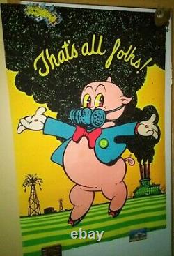 RARE 1971 PORKY PIG POLLUTION BLACKLIGHT POSTER Gemini 23 x 35