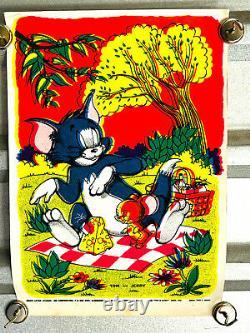 RARE 1972 ArtKo Psychedelic Blacklight Tom & Jerry Poster