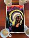 Rare 1974 Velvet Black Light Cheiftain Indian Head Poster Monarch Pub. 11x17
