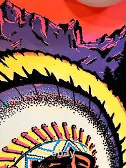 RARE 1974 VELVET BLACK LIGHT CHEIFTAIN INDIAN HEAD POSTER MONARCH PUB. 11x17