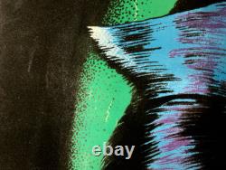 RARE 1978 Vintage Velvet Blacklight Poster MIDNIGHT STALKER 23x32