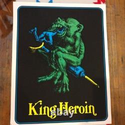 RARE 197O's KING HEROIN BLACKLIGHT POSTER #1610 28X22