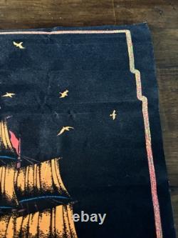 RARE BLACKLIGHT POSTER 32 NOS Vtg 70s Flocked NOS Ghost Ship