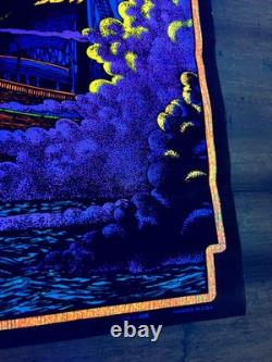 RARE BLACKLIGHT POSTER 32 NOS Vtg 70s Flocked NOS Ghost Ship