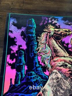 RARE BLACKLIGHT POSTER 32 NOS Vtg 70s Flocked NOS Stallion RARE BLACKLIGHT POSTER 32 NOS Vtg 70s Flocked NOS Stallion