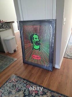 RARE Blacklight Poster Zig Zag Man Enjoy 70's Vintage Poster 37x49. Extra Large