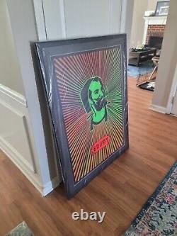 RARE Blacklight Poster Zig Zag Man Enjoy 70's Vintage Poster 37x49. Extra Large