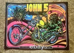 RARE John 5 Anaheim Nov. 17 2018 Blacklight Felt Poster 17 x 24 Zombie Manson