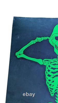 RARE Merry Christmas In The Army Vintage Blacklight Poster Skeleton Germany Huge
