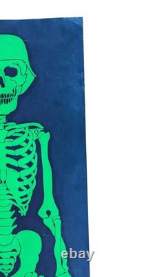 RARE Merry Christmas In The Army Vintage Blacklight Poster Skeleton Germany Huge