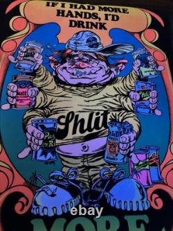 RARE More Beer BLACKLIGHT POSTER 32 NOS Vtg 70s Flocked NOS Nate Owens