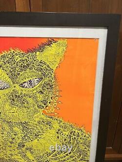 RARE ORIGINAL ELECTRIC CAT JOE ROBERTS JR Blacklight Poster Dated 1967