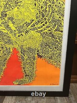 RARE ORIGINAL ELECTRIC CAT JOE ROBERTS JR Blacklight Poster Dated 1967