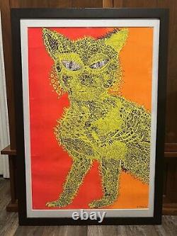 RARE ORIGINAL ELECTRIC CAT JOE ROBERTS JR Blacklight Poster Dated 1967