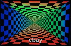 RARE Original 1960s VISUAL DELUSION Blacklight Poster Psychedelic World Dist
