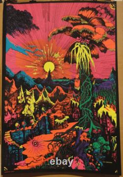 RARE Original 1969 LOST HORIZONS Blacklight Poster E. A. MATTILA GRAPHICS WEST
