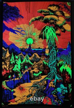RARE Original 1969 LOST HORIZONS Blacklight Poster E. A. MATTILA GRAPHICS WEST