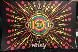 RARE Original 1970 SUPER LOVE Black Light Poster by TOM GATZ PRO-ARTS