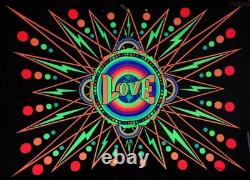 RARE Original 1970 SUPER LOVE Black Light Poster by TOM GATZ PRO-ARTS