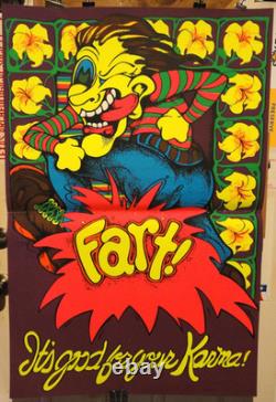 RARE Original 1971 TRADEWINDS FART! Black Light Poster 28 x 42-1/2 PRO ARTS