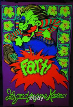 RARE Original 1971 TRADEWINDS FART! Black Light Poster 28 x 42-1/2 PRO ARTS