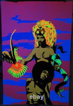 RARE Original 1972 AFRO KING Black Light Poster 28 x 42-1/2 PRO ARTS