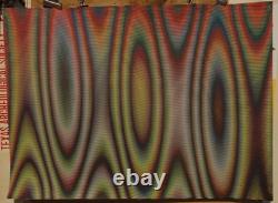 RARE Original 1972 OVAL MOIRE Blacklight Poster Alberto Biasil  -LOOK