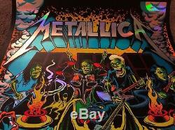 RARE Original Metallica Pinball Blacklight Chrome Numbered Poster by Dirty Donny