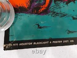 RARE The Losers Vintage Houston Texas Blacklight Poster Pusherman 1970